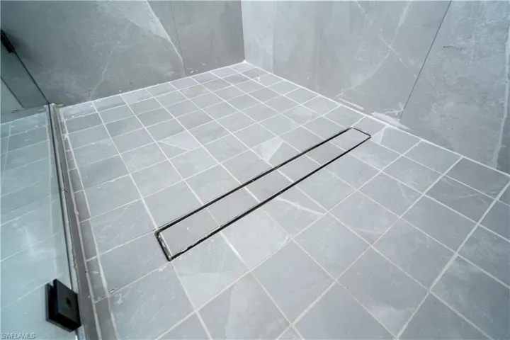 Detailed view of tiled shower