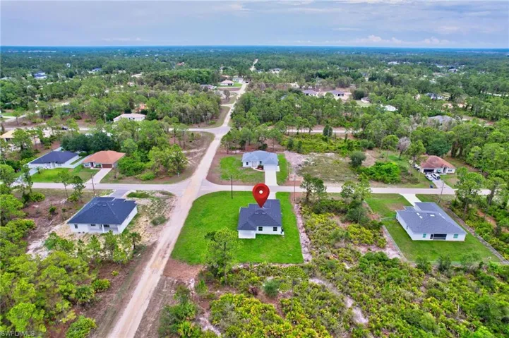 Aerial view of residential area