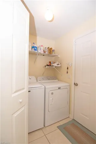 In unit laundry closet also offers additional space for storage.