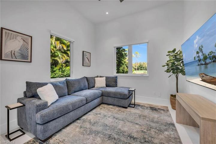 This inviting den could also be used for another bedroom, second office, or yoga and massage room...
