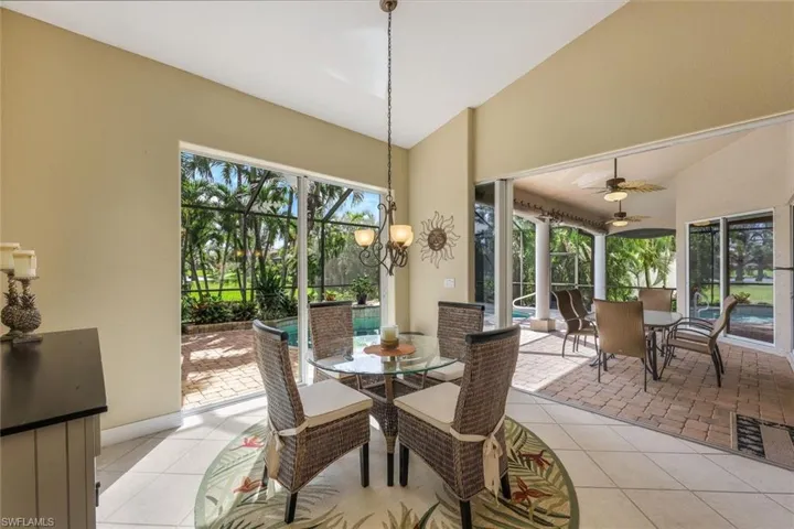 Dining are in kitchen with great access to spacious lanai and pool area