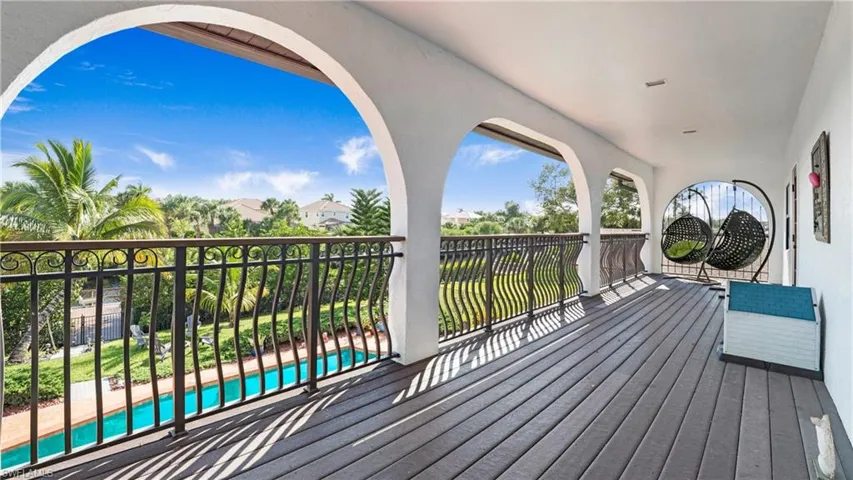 Deck featuring an outdoor pool
