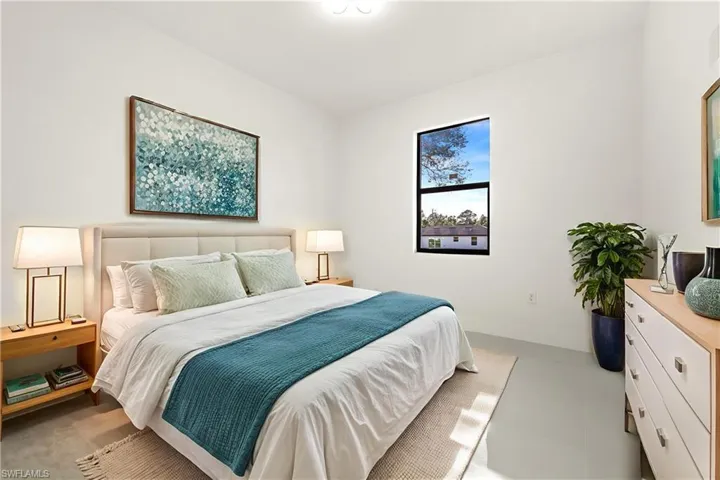 Bedroom with baseboards