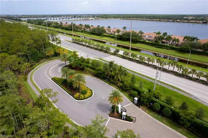 Drone / aerial view of a nearby body of water