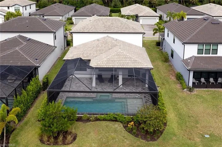Aerial perspective of suburban area