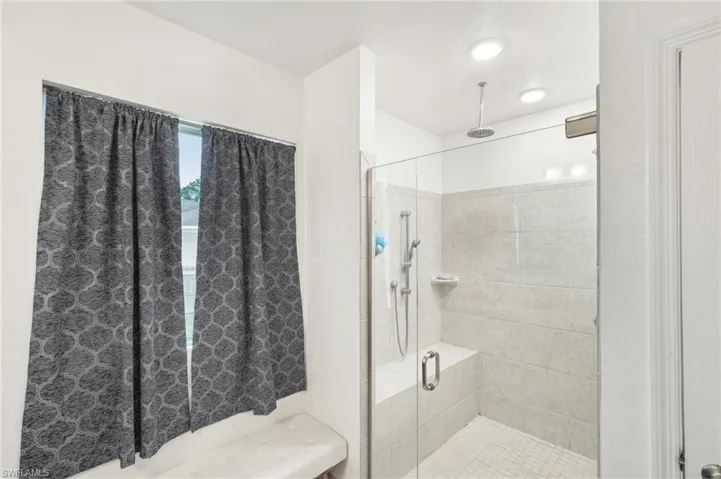 Bathroom with a shower stall