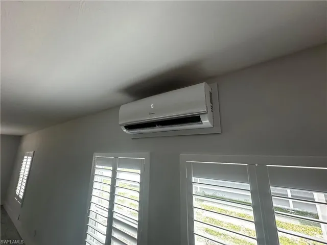 Detailed view of a wall mounted mini split