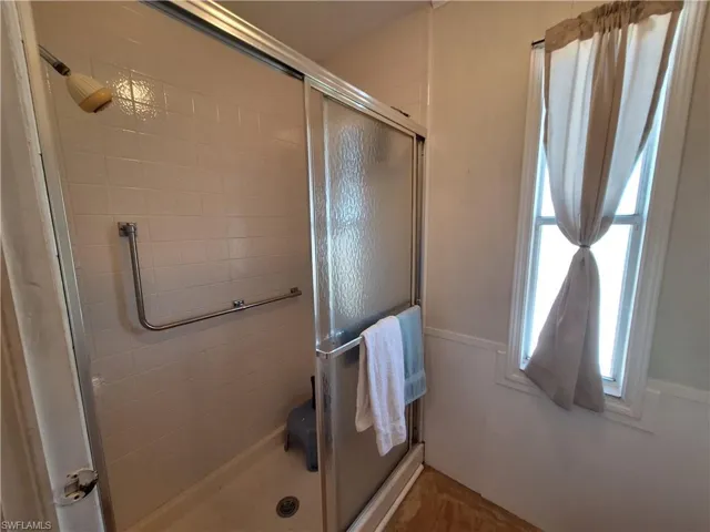 Bathroom with a shower stall