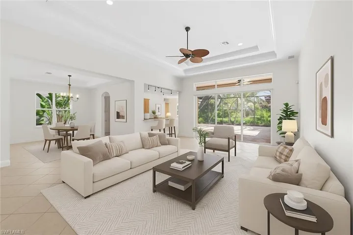 Virtually Staged Living and Dining Area