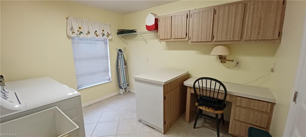 Built in desk and work table with cabinets for hobby or mini office