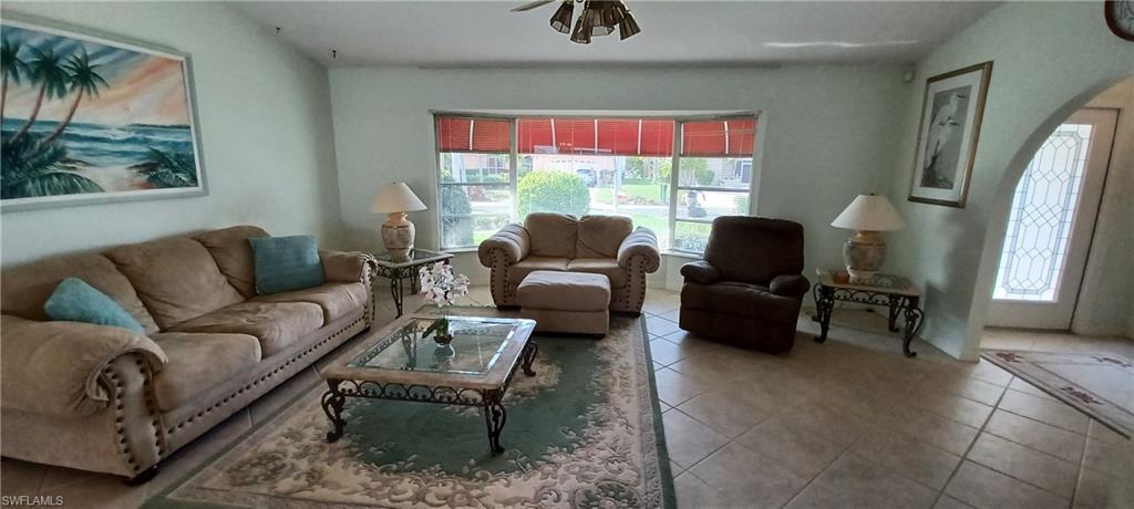 Furniture included, newer tile flooring