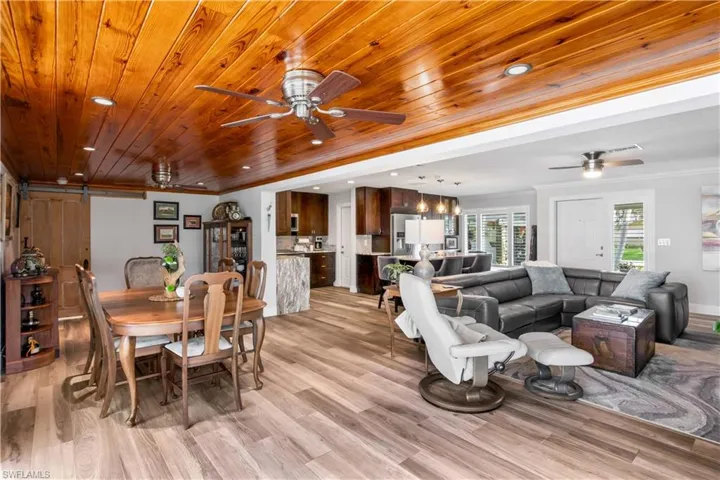 Elegant dining room just steps from the updated kitchen and living area.