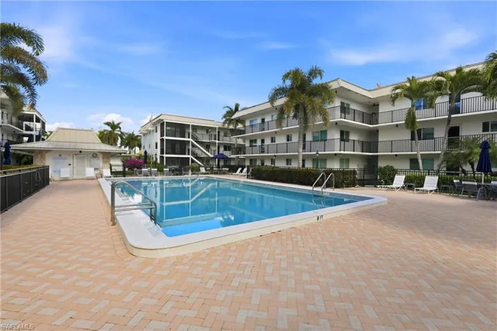 Community pool and condominiums