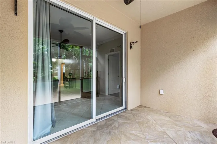 View of private lanai area with exterior entry