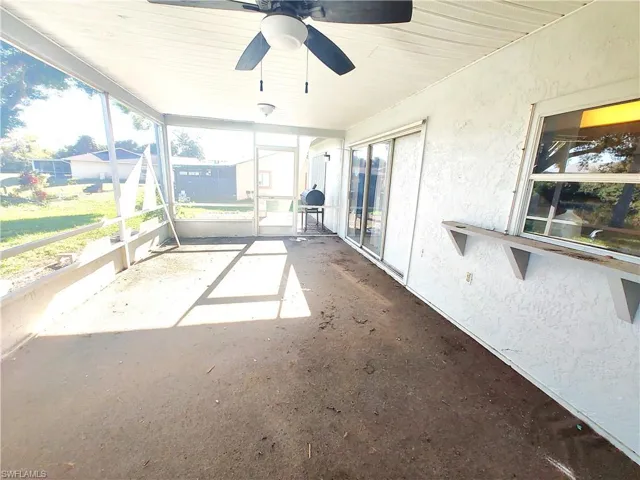 Under truss lanai.