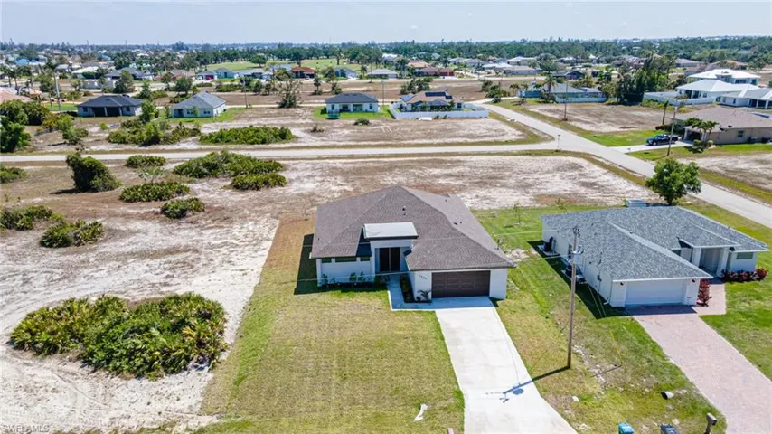 Aerial perspective of suburban area