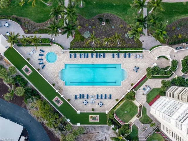 Aerial of pool and spa