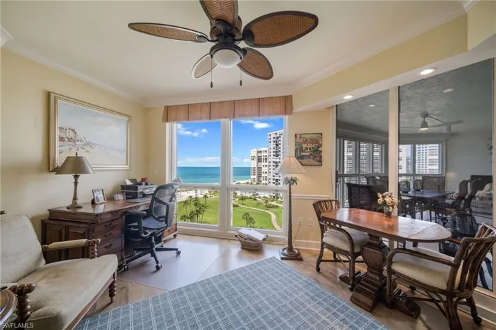 Den with gulf views