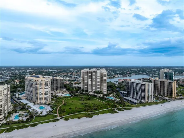 Aerial of beachfront