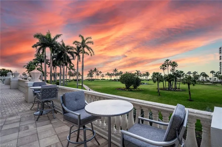 Sunset over the patio