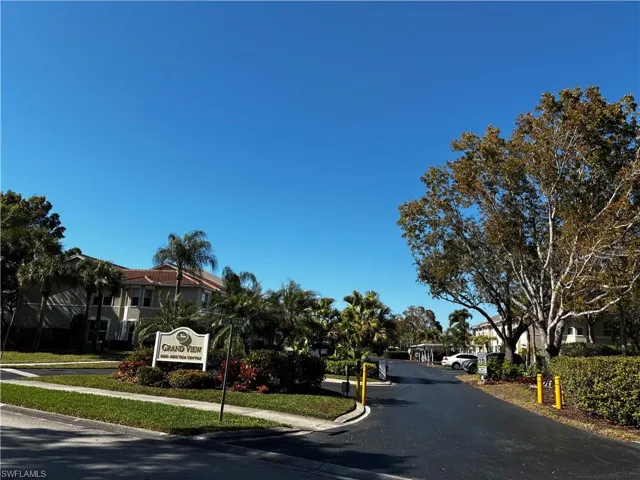 Grand View gated entry  with sidewalks