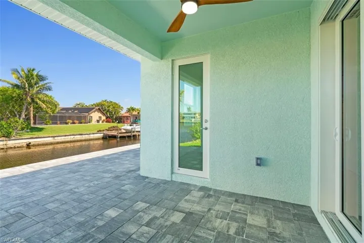 View of patio / terrace featuring a ceiling fan
