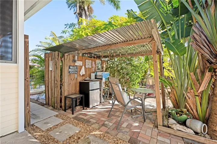 View of patio featuring a pergola
