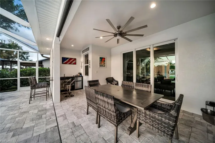 Dining area featuring ceiling fan