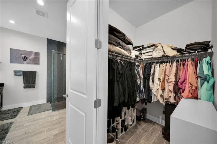 View of walk in closet