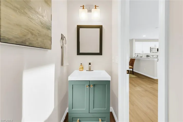 Half bath updated and conveniently on the living room level