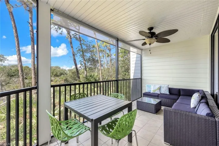 Another view of screened on lanai, which also has sun shades.