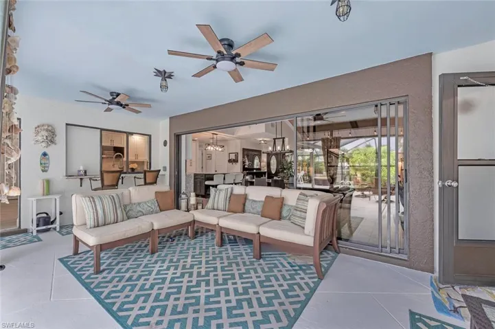 out door living space under truss