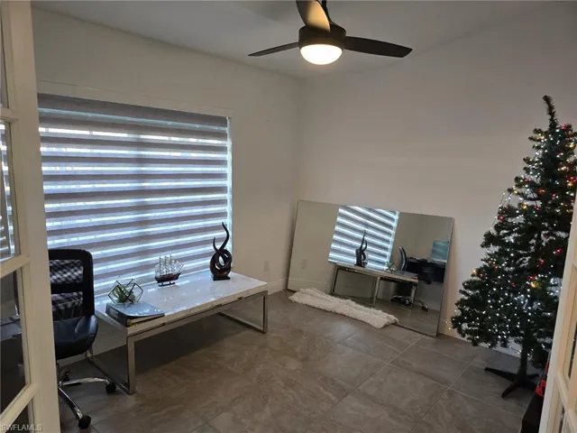 Office space featuring ceiling fan