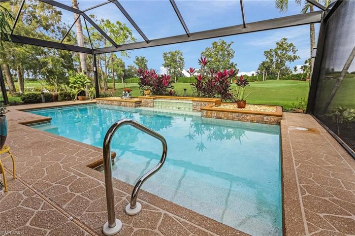 Beautiful golf course views from the lanai of this home.