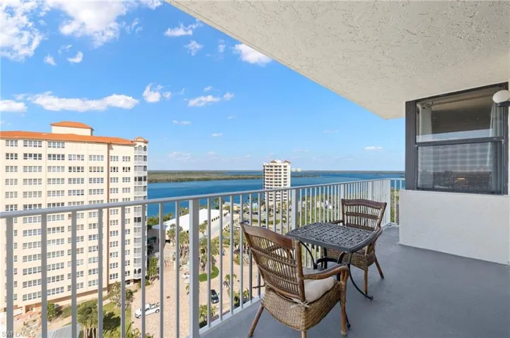 Balcony with water view