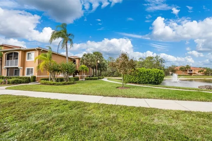 Surrounding community featuring a lawn and a water view