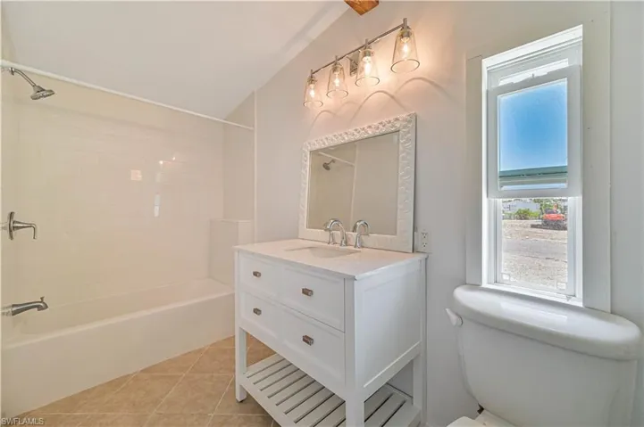 Master Bathroom with new Vanity and Subway tiled shower.