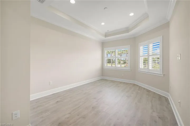 Guest bedroom, plantation shutters