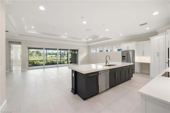Bright, open kitchen, living & dining space