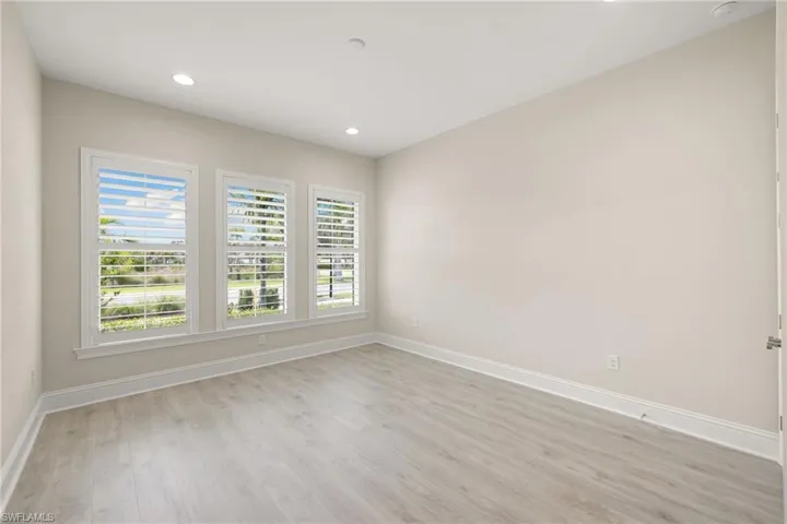 Guest bedroom, plantation shutters