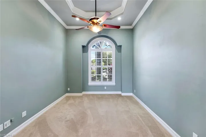 Office with french doors right of Foyer Entrance