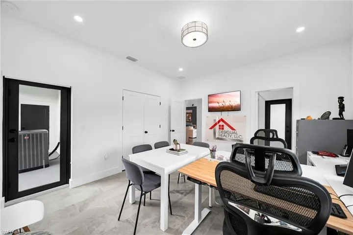 Office featuring light hardwood / wood-style flooring