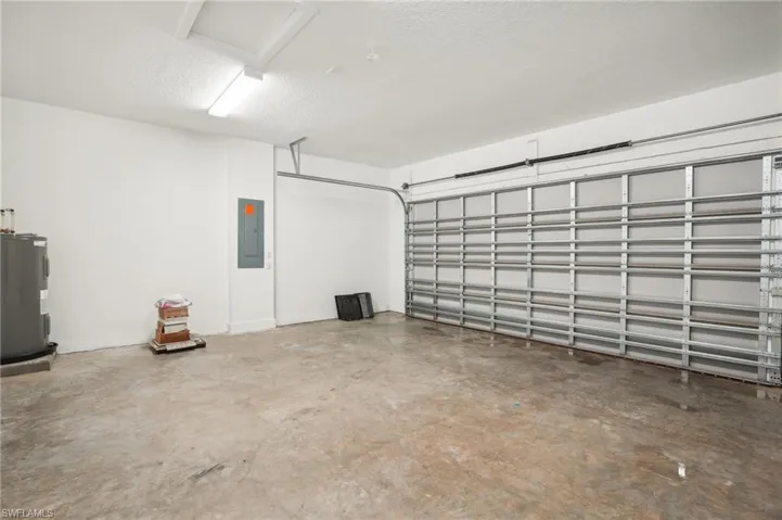 Garage with water heater