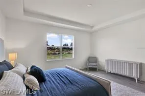 Primary bedroom suite with tray ceiling