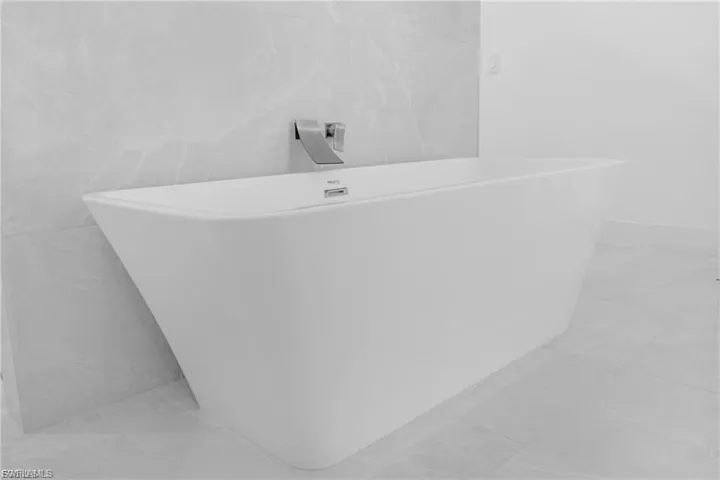 Bathroom view of a soaking tub