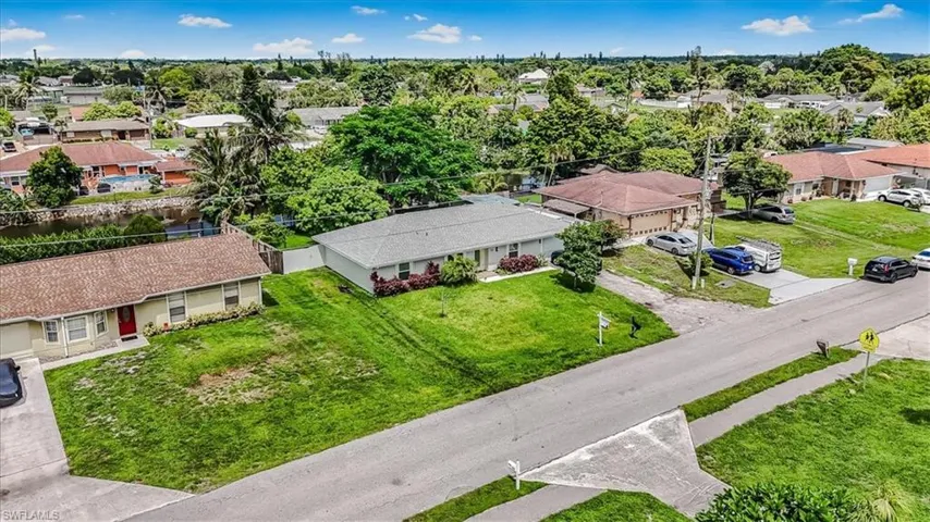 Aerial perspective of suburban area