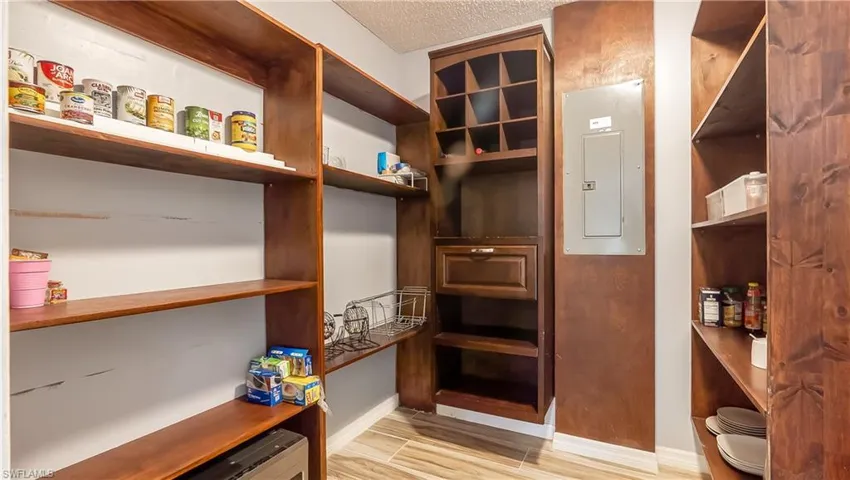 Storage area with electric panel