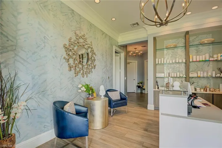 Spa area for massages & salon for Mani/Pedis