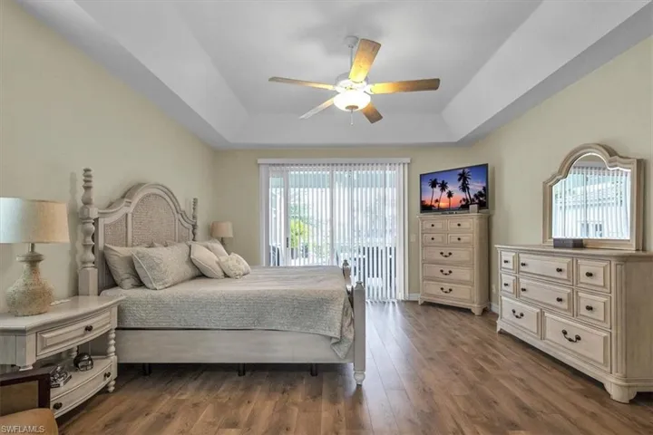 master bedroom walks directly out to pool area