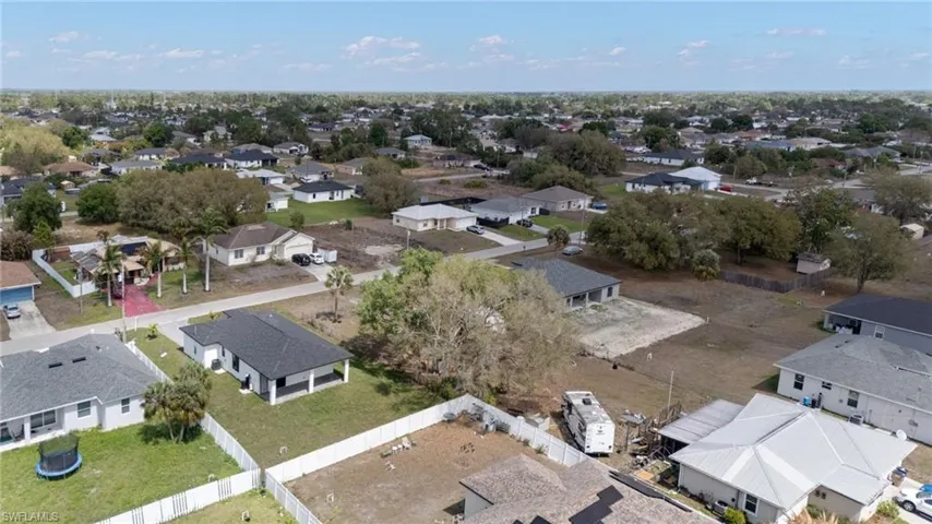 Aerial view of residential area
